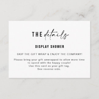 Display Douche Insert & Cadeaubijsluiter | Medium Informatiekaartje