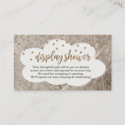 Display Douche Insert voor Uitnodiging - Rustiek Informatiekaartje (Voorkant)