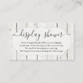 Display Douche Insert voor Uitnodiging - Rustiek Informatiekaartje (Voorkant)