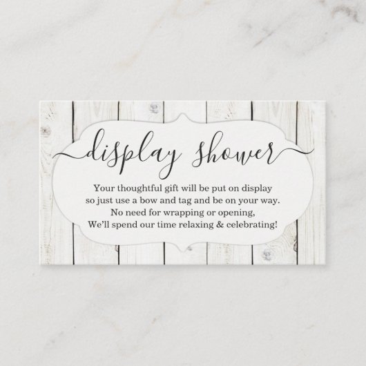 Display Douche Insert voor Uitnodiging - Rustiek Informatiekaartje (Voorkant)