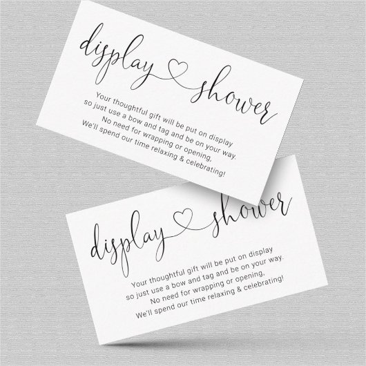 Display douche invoegen voor uitnodiging - Eenvoud Informatiekaartje