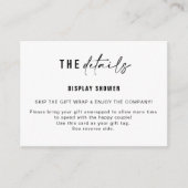 Display Douche Inzetstuk & Gift Label | Klein Informatiekaartje (Voorkant)