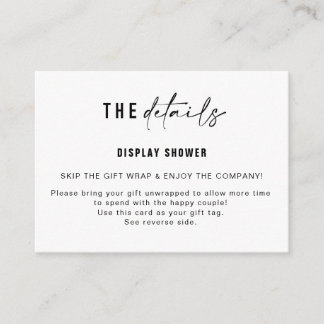 Display Douche Inzetstuk & Gift Label | Klein Informatiekaartje