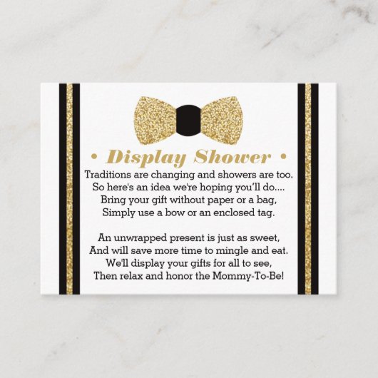 Display Douche Kaart, klein Man, Bow Stropdas Informatiekaartje (Voorkant)