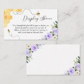 Display Douche Kaart Lavendel Honing Bee Baby show (Voorkant / Achterkant)