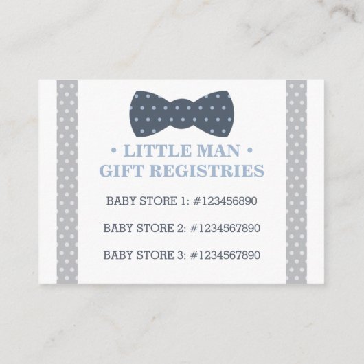 Display Douche Kaart, Registry Kaart, Little Man Informatiekaartje (Achterkant)