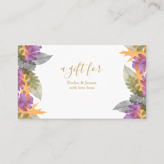 Display Douche Oktober bladeren kleurrijk geblader Informatiekaartje (Achterkant)