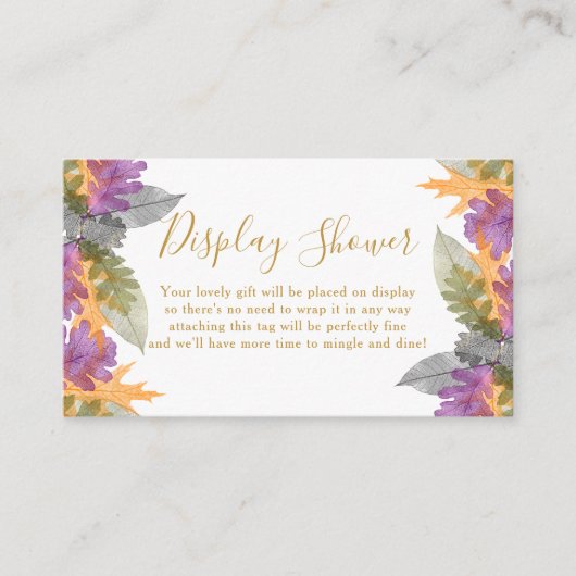 Display Douche Oktober bladeren kleurrijk geblader Informatiekaartje (Voorkant)