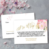 Display Douche Roze en Gouden Bloemen Geen Wrap Informatiekaartje
