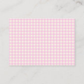Display Douche Roze Gingham Meisje Baby shower Informatiekaartje (Achterkant)