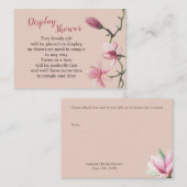 Display Douche Roze Magnolia Bloemen Informatiekaartje (Voorkant / Achterkant)