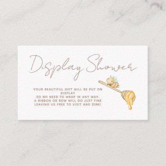 Display Douche Schattige Bijen Gender Neutraal Bab Informatiekaartje (Voorkant)