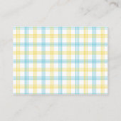 Display Douche Sinaasappels Wit Blauw Gingham Informatiekaartje (Achterkant)