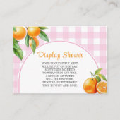 Display Douche Sinaasappels Wit Roze Gingham Informatiekaartje (Voorkant)