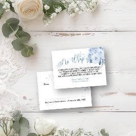 Display Douche Stoffig Blauw Bloemen Geen Wrap Informatiekaartje