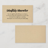 Display douche uitnodiging invoegen informatiekaartje (Voorkant / Achterkant)