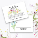 Display Douche  Wildflower Meadow Gift Label Informatiekaartje<br><div class="desc">Toon douchekaarten die uw gasten ook kunnen gebruiken als cadeau labels voor uw vrijgezellenfeest, of andere gelegenheid. Dit wilde bloemontwerp heeft casual, elegante kalligrafie en arrangementen van waterverf wilde bloemen aan beide zijden. U kunt de achterkant van de kaart personaliseren en u hebt ook de mogelijkheid om het display douche...</div>