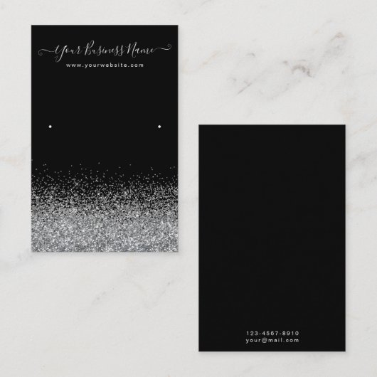 Display Earring Black Color Visitekaartje (Voorkant / Achterkant)