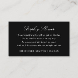 Display Shower Aangepaste Kleuren Zwart en Wit Enc Informatiekaartje