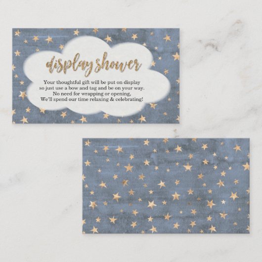 Display Shower Insert - Boy Baby shower Invitation Informatiekaartje (Voorkant / Achterkant)