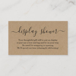 Display Shower Insert for Invitation Rustic Kraft Informatiekaartje