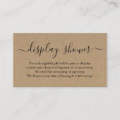 Display Shower Insert for Invitation Rustic Kraft Informatiekaartje (Voorkant)