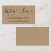Display Shower Insert for Invitation Rustic Kraft Informatiekaartje (Voorkant / Achterkant)