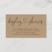 Display Shower Insert for Invitation Rustic Kraft Informatiekaartje (Voorkant)
