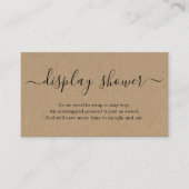 Display Shower Insert for Invitation Rustic Kraft Informatiekaartje (Voorkant)