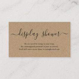 Display Shower Insert for Invitation Rustic Kraft Informatiekaartje