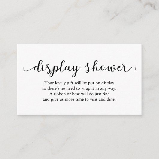 Display Shower-insteekkaart voor Baby shower Informatiekaartje (Voorkant)