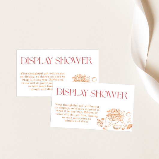 Display Shower Kaart, lokaal geteeld Baby shower Informatiekaartje