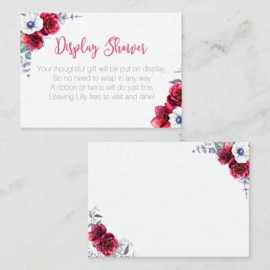 Display Shower kleine invoegkaart om toe te voegen Informatiekaartje (Voorkant / Achterkant)