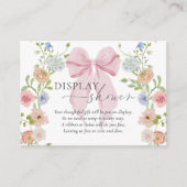 Display Shower Pink Bow Baby Shower Informatiekaartje (Voorkant)