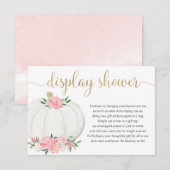 Display shower Pompoen roze gouden meisje baby sho Informatiekaartje (Voorkant / Achterkant)