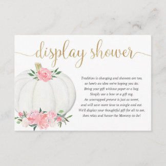 Display shower Pompoen roze gouden meisje baby sho Informatiekaartje