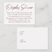 Display Shower Roos Gold Script-Label invoegen Informatiekaartje (Voorkant / Achterkant)