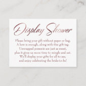 Display Shower Roos Gold Script-Label invoegen Informatiekaartje (Voorkant)