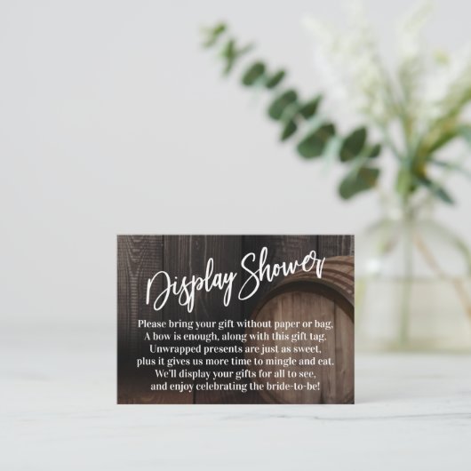 Display Vrijgezellenfeest Cadeaukaart Houtklare ka Informatiekaartje (Staand voorkant)