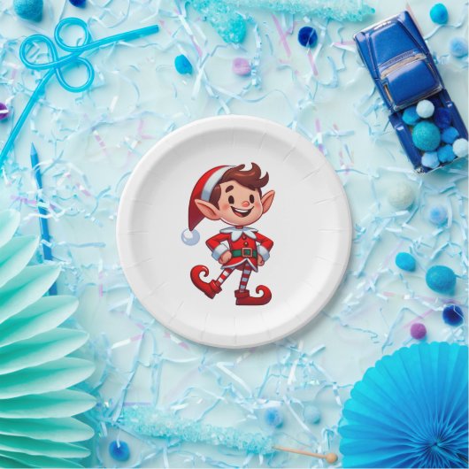 Disposable plate with a picture of elf papieren bordje (Feest)