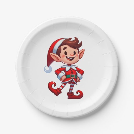 Disposable plate with a picture of elf papieren bordje (Voorkant)