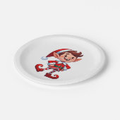 Disposable plate with a picture of elf papieren bordje (Gekanteld)