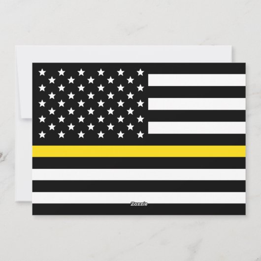 Disptacher Thin Gold Line American Flag Photo Card Feestdagenkaart (Achterkant)
