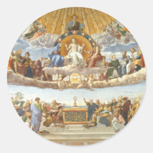 Disputatie over het Heilig Sacrament, Raphael Sanz Ronde Sticker