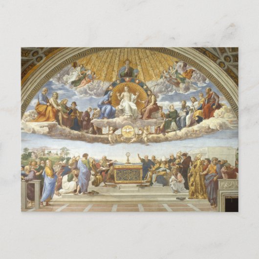 Disputatie van het Heilige Stoel, Raphael Sanzio Briefkaart (Voorkant)