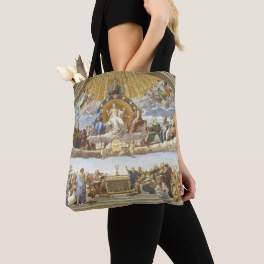 Disputatie van het Heilige Stoel, Raphael Sanzio Tote Bag (Dichtbij)