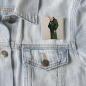 Disraeli, Benjamin Vierkante Button 5,1 Cm (In situ)