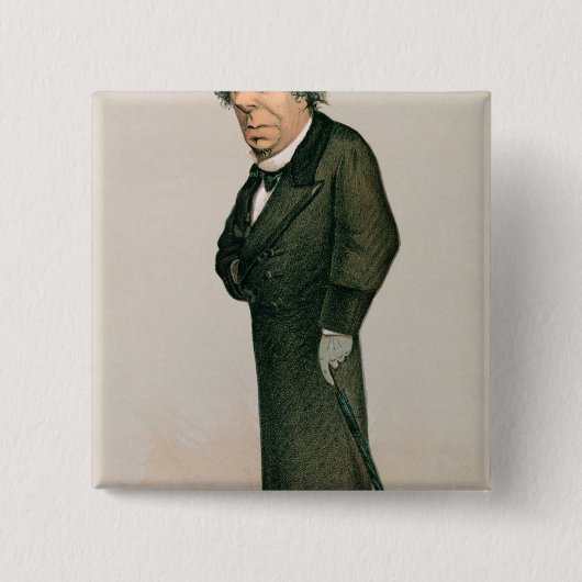 Disraeli, Benjamin Vierkante Button 5,1 Cm (Voorkant)