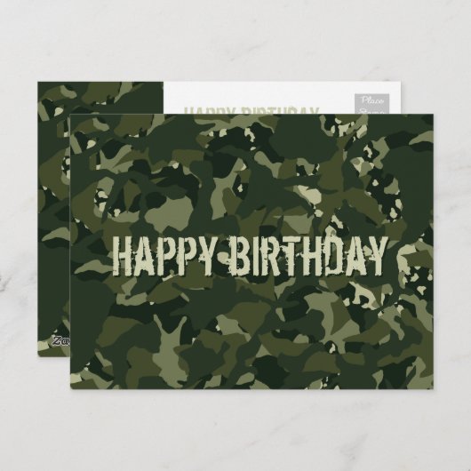 Disrupte khaki camouflage briefkaart (Voorkant / Achterkant)