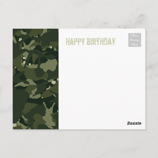 Disrupte khaki camouflage briefkaart (Achterkant)